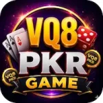 VQ8 Game APK download official square icon logo with cards and dice.