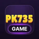 PK735 Game logo icon in purple and yellow style